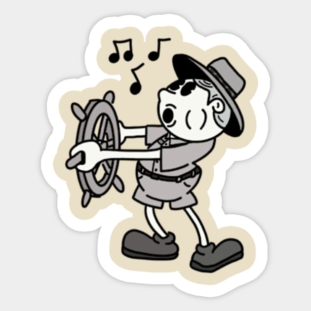 Steamboat Skip Sticker by BigThunderDesigns